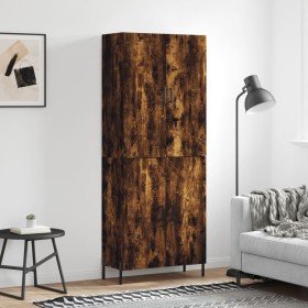 Aparador alto madera contrachapada roble ahumado 69,5x34x180 cm Aparador alto madera contrachapada roble ahumado 69,5x34x180 cm