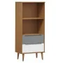 MOLDE bookcase solid brown pine wood 60x35x133.5 cm by vidaXL, Bookcases and shelves - Ref: Foro24-350537, Price: 69,54 €, Di...