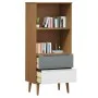 MOLDE bookcase solid brown pine wood 60x35x133.5 cm by vidaXL, Bookcases and shelves - Ref: Foro24-350537, Price: 69,54 €, Di...