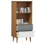 MOLDE Bücherregal aus massivem braunem Kiefernholz 60x35x133,5 cm von vidaXL, Bücherregale und Regale - Ref: Foro24-350537, P...