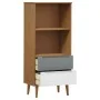 MOLDE bookcase solid brown pine wood 60x35x133.5 cm by vidaXL, Bookcases and shelves - Ref: Foro24-350537, Price: 69,54 €, Di...