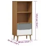 MOLDE bookcase solid brown pine wood 60x35x133.5 cm by vidaXL, Bookcases and shelves - Ref: Foro24-350537, Price: 69,54 €, Di...