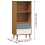 MOLDE Bücherregal aus massivem braunem Kiefernholz 60x35x133,5 cm von vidaXL, Bücherregale und Regale - Ref: Foro24-350537, P...