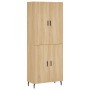 Aparador alto madera contrachapada color roble 69,5x34x180 cm