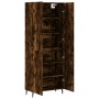 Aparador alto madera contrachapada roble ahumado 69,5x34x180 cm