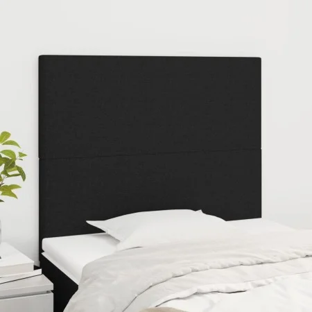 Cabeceros 2 unidades de tela negro 90x5x78/88 cm de vidaXL, Cabeceros y pies de cama - Ref: Foro24-3116036, Precio: 64,34 €, ...