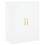 Aparador alto madera contrachapada blanco 69,5x34x180 cm