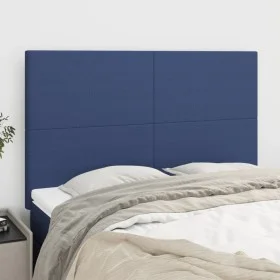 Headboards 4 units blue fabric 72x5x78/88 cm by vidaXL, Headboards and footboards - Ref: Foro24-3116056, Price: 105,20 €, Dis...