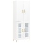 Aparador alto madera contrachapada blanco 69,5x34x180 cm