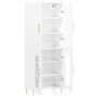 Aparador alto madera contrachapada blanco 69,5x34x180 cm