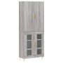 Aparador alto madera contrachapada gris sonoma 69,5x34x180 cm
