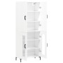 Aparador alto madera contrachapada blanco 69,5x34x180 cm