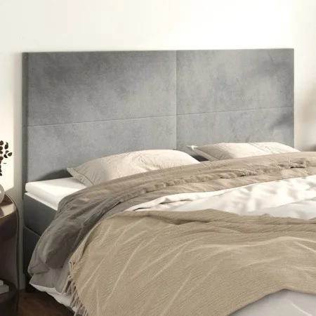 Kopfteile 4 Einheiten aus hellgrauem Samt 80x5x78/88 cm von vidaXL, Kopf- und Fußteile - Ref: Foro24-3116106, Preis: 99,15 €,...