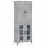 Aparador alto madera contrachapada gris hormigón 69,5x34x180 cm