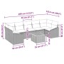 Conjunto de sofá de jardín con cojín 8 pcs Gris Poliratán