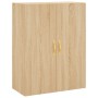 Aparador alto madera contrachapada color roble 69,5x34x180 cm