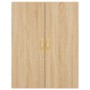 Aparador alto madera contrachapada color roble 69,5x34x180 cm