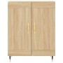 Aparador alto madera contrachapada color roble 69,5x34x180 cm