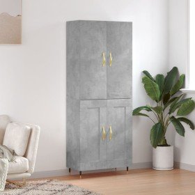 Aparador alto madera contrachapada gris hormigón 69,5x34x180 cm Aparador alto madera contrachapada gris hormigón 69,5x34x180 cm
