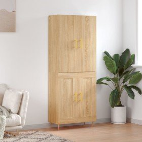 Aparador alto madera contrachapada color roble 69,5x34x180 cm Aparador alto madera contrachapada color roble 69,5x34x180 cm