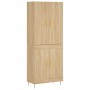 Aparador alto madera contrachapada color roble 69,5x34x180 cm