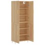 Aparador alto madera contrachapada color roble 69,5x34x180 cm