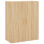 Aparador alto madera contrachapada color roble 69,5x34x180 cm