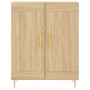 Aparador alto madera contrachapada color roble 69,5x34x180 cm