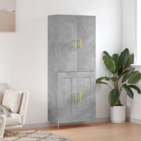 Aparador alto madera contrachapada gris hormigón 69,5x34x180 cm Aparador alto madera contrachapada gris hormigón 69,5x34x180 cm