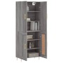 Aparador alto madera contrachapada gris sonoma 69,5x34x180 cm