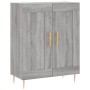 Aparador alto madera contrachapada gris sonoma 69,5x34x180 cm
