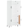 Aparador alto madera contrachapada blanco 69,5x34x180 cm