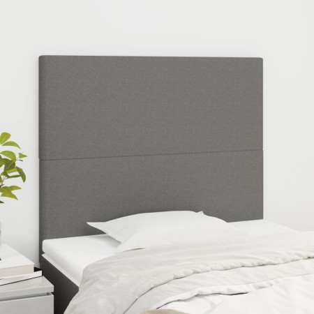 Cabeceros 2 unidades de tela gris oscuro 100x5x78/88 cm de vidaXL, Cabeceros y pies de cama - Ref: Foro24-3116043, Precio: 65...