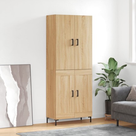 Aparador alto madera contrachapada color roble 69,5x34x180 cm