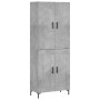 Aparador alto madera contrachapada gris hormigón 69,5x34x180 cm