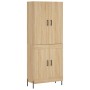 Aparador alto madera contrachapada color roble 69,5x34x180 cm