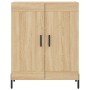 Aparador alto madera contrachapada color roble 69,5x34x180 cm