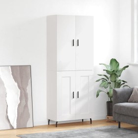 Aparador alto madera contrachapada blanco 69,5x34x180 cm