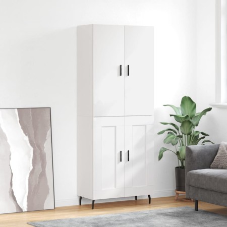 Aparador alto madera contrachapada blanco 69,5x34x180 cm
