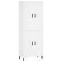 Aparador alto madera contrachapada blanco 69,5x34x180 cm