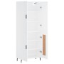 Aparador alto madera contrachapada blanco 69,5x34x180 cm