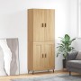 Aparador alto madera contrachapada color roble 69,5x34x180 cm