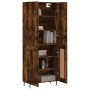 Aparador alto madera contrachapada roble ahumado 69,5x34x180 cm