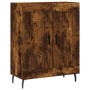 Aparador alto madera contrachapada roble ahumado 69,5x34x180 cm
