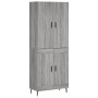 Aparador alto madera contrachapada gris sonoma 69,5x34x180 cm