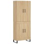 Aparador alto madera contrachapada color roble 69,5x34x180 cm