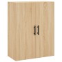 Aparador alto madera contrachapada color roble 69,5x34x180 cm