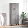 Aparador alto madera contrachapada gris sonoma 69,5x34x180 cm