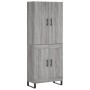 Aparador alto madera contrachapada gris sonoma 69,5x34x180 cm