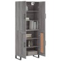 Aparador alto madera contrachapada gris sonoma 69,5x34x180 cm